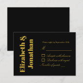 Minimalistische Typografie Wedding RSVP Kaartje (Voorkant / Achterkant)