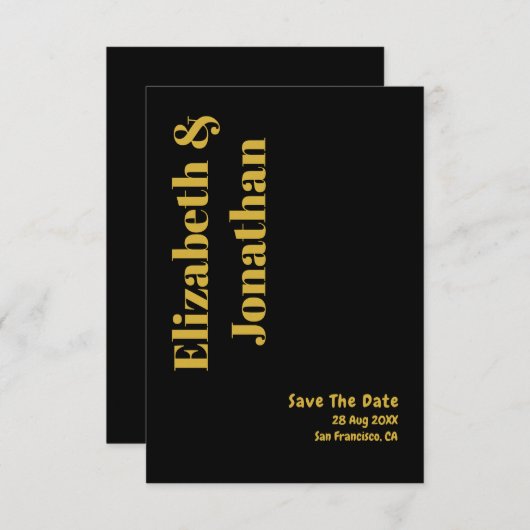 Minimalistische Typografie Wedding Save The Date (Voorkant / Achterkant)