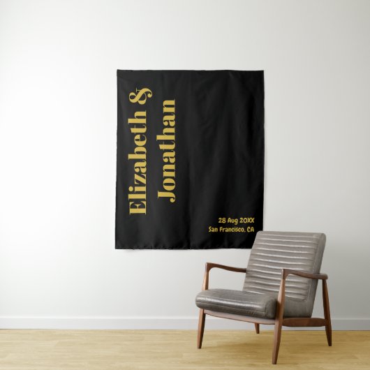 Minimalistische Typografie Wedding Wandkleed (In situ)