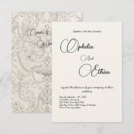 Minimalistische Typografie Zwart & wit bruiloft Kaart