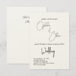 Minimalistische Typografie Zwart & wit bruiloft Kaart