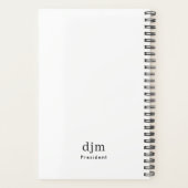 Minimalistische typografie zwart & wit planner (Achterkant)