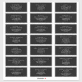 Minimalistische typografie | Zwarte Gast Adresetik Sticker (Vel)