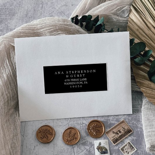 Minimalistische typografie | Zwarte Gast Adresetik Sticker