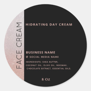 Minimalistische typografie zwarte roos gouden gezi ronde sticker