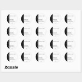 Minimalistische typografie zwarte witte gezichtscr ronde sticker (Vel)