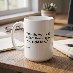 Minimalistische typografische aangepaste quote koffiemok