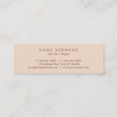 Minimalistische typografische peach mini Appointka Mini Visitekaartje (Achterkant)