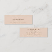 Minimalistische typografische peach mini Appointka Visitekaartje (Voorkant / Achterkant)