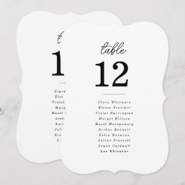 Minimalistische uitgesneden script huwelijks tafel kaart