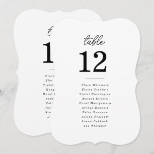 Minimalistische uitgesneden script huwelijks tafel kaart