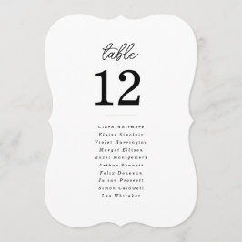 Minimalistische uitgesneden script huwelijks tafel kaart