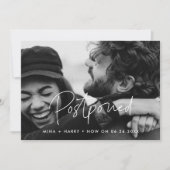 Minimalistische uitgestelde bruiloft update foto aankondiging (Voorkant)