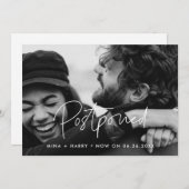 Minimalistische uitgestelde bruiloft update foto aankondiging (Voorkant / Achterkant)