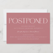Minimalistische uitgestelde bruiloft update roze kaart (Voorkant)