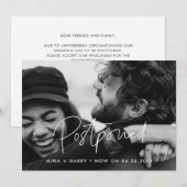 Minimalistische uitgestelde trouwfoto update aankondiging (Voorkant / Achterkant)