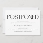 Minimalistische Uitgestelde Trouwupdate Wit Kaart (Voorkant)