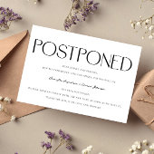 Minimalistische Uitgestelde Trouwupdate Wit Kaart