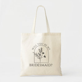 Minimalistische uitnodiging bruidsmeisje rechtervr tote bag