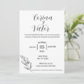 Minimalistische uitnodiging in het Spaans (Staand voorkant)