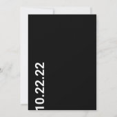 Minimalistische uitnodiging in zwarte en witte let (Achterkant)