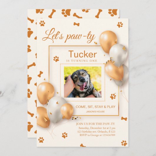 Minimalistische uitnodiging op verjaardagsdag van  (Voorkant / Achterkant)