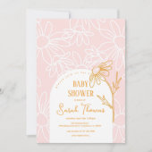 Minimalistische uitnodiging tot Baby shower van Da (Voorkant)