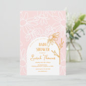 Minimalistische uitnodiging tot Baby shower van Da (Staand voorkant)