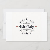 Minimalistische uitnodiging van 4 juli – Retro-typ (Voorkant)