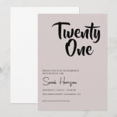 Minimalistische uitnodiging van de Birthday Party, (Voorkant / Achterkant)