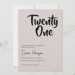 Minimalistische uitnodiging van de Birthday Party,