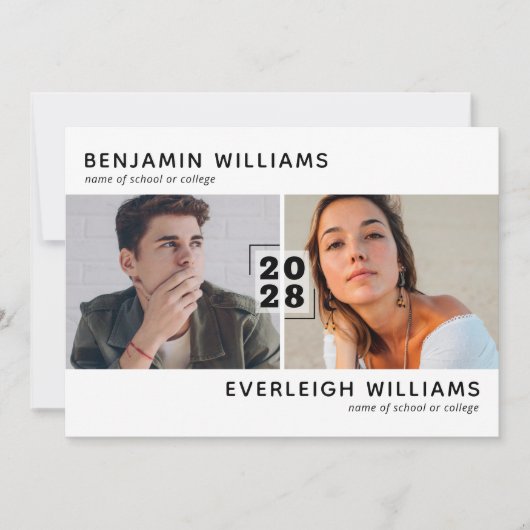 Minimalistische uitnodiging van de gezamenlijke st (Voorkant)