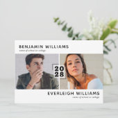 Minimalistische uitnodiging van de gezamenlijke st (Staand voorkant)