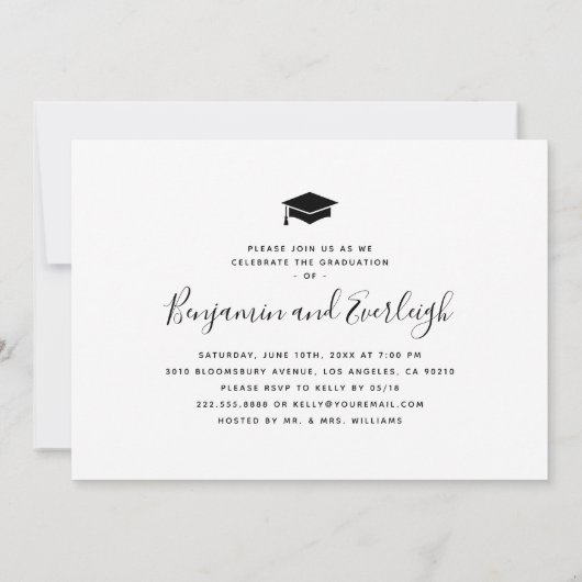 Minimalistische uitnodiging van de gezamenlijke st (Achterkant)