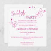 Minimalistische uitnodiging van FloraL Bachelorett (Voorkant / Achterkant)