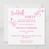 Minimalistische uitnodiging van FloraL Bachelorett (Voorkant)