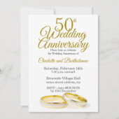Minimalistische uitnodiging voor 50-jarig huwelijk (Voorkant)