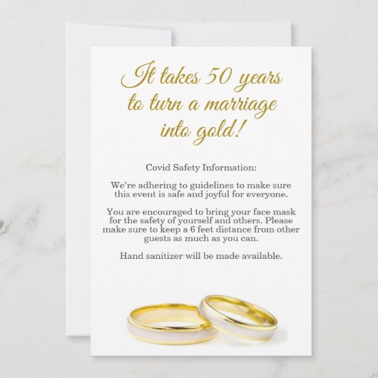 Minimalistische uitnodiging voor 50-jarig huwelijk (Achterkant)