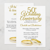 Minimalistische uitnodiging voor 50-jarig huwelijk (Voorkant / Achterkant)