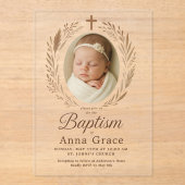 Minimalistische uitnodiging voor acryldoop (Voorkant)