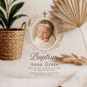 Minimalistische uitnodiging voor acryldoop