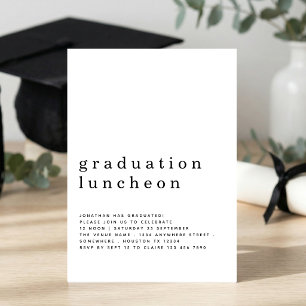 Minimalistische uitnodiging voor afstudeerlunch