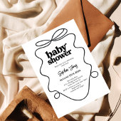 Minimalistische uitnodiging voor babyfeestje in zw