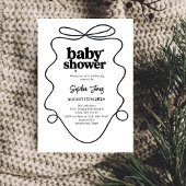 Minimalistische uitnodiging voor babyfeestje in zw