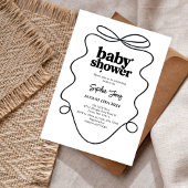 Minimalistische uitnodiging voor babyfeestje in zw