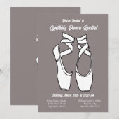 Minimalistische uitnodiging voor balletuitvoering (Voorkant / Achterkant)