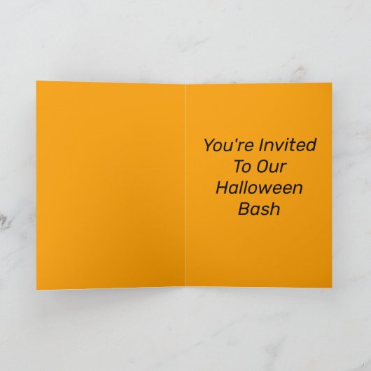 Minimalistische uitnodiging voor Black Cat Hallowe (Binnen)