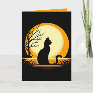 Minimalistische uitnodiging voor Black Cat Hallowe