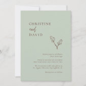 Minimalistische uitnodiging voor Boho Floral Sage  (Voorkant)