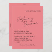 minimalistische uitnodiging voor bruiloft (Voorkant / Achterkant)